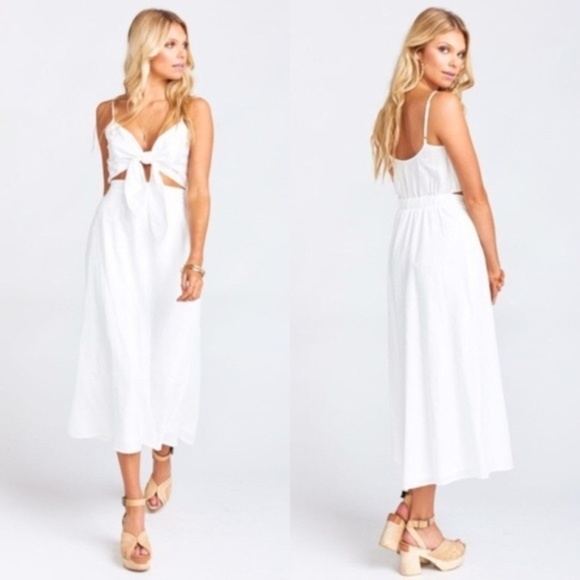 Show Me Your MuMu Dresses & Skirts - NEW Show Me Your Mumu White Mobi Tie Midi